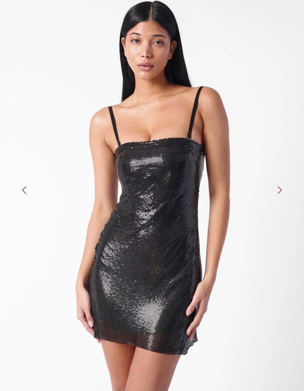 Selena Bandeau Chainmail Mini Dress Black